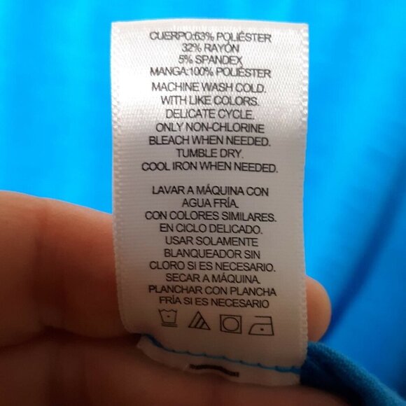 Adrienne Vittadini Women’s Blue Sleeveless Top With Sheer Trim Small. - Picture 5 of 6